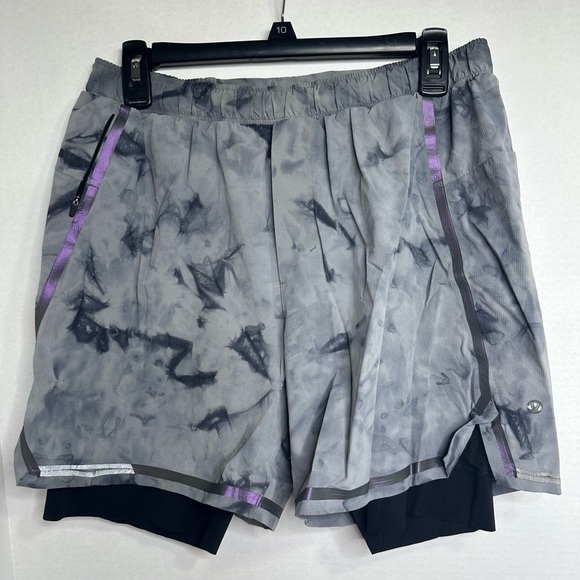 lululemon athletica Gray and Purple Athletic Shorts - Picture 1 of 3